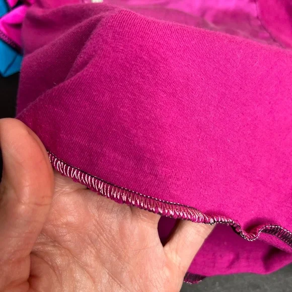 Pink Bow Shorts Size XS Blue Booty Festival Handmade Cotton Fringe Upcycled Y2k - Picture 10 of 11